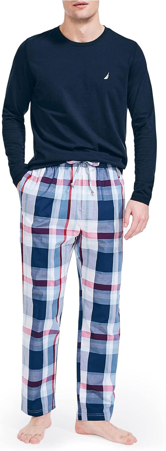 Men's Soft Woven 100% Cotton Elastic Waistband Sleep Pajama Pant